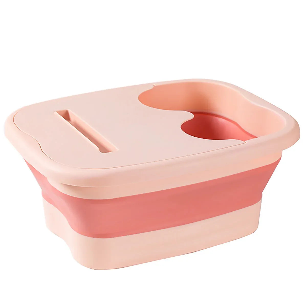 Foldable Foot Tub Portable Large Capacity Foot Basin for Home Bathroom Spa and Travel - Pink